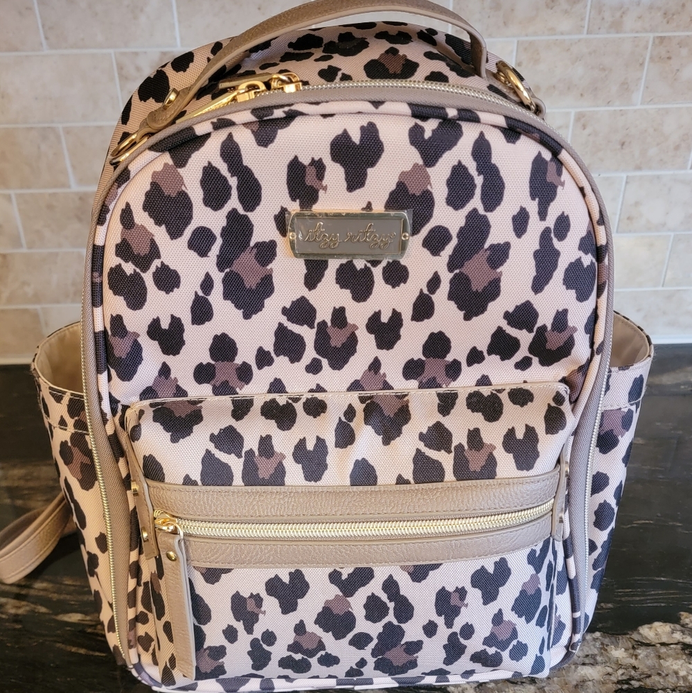 Leopard Itzy Ritzy Mini Diaper Backpack EUC